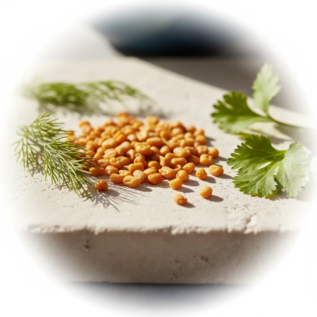 Fenugreek seeds and herb ingredients - natural supplement components