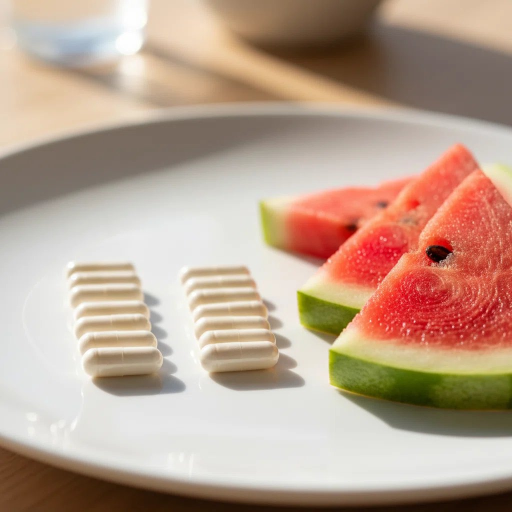 L-arginine supplement for men - capsules and watermelon